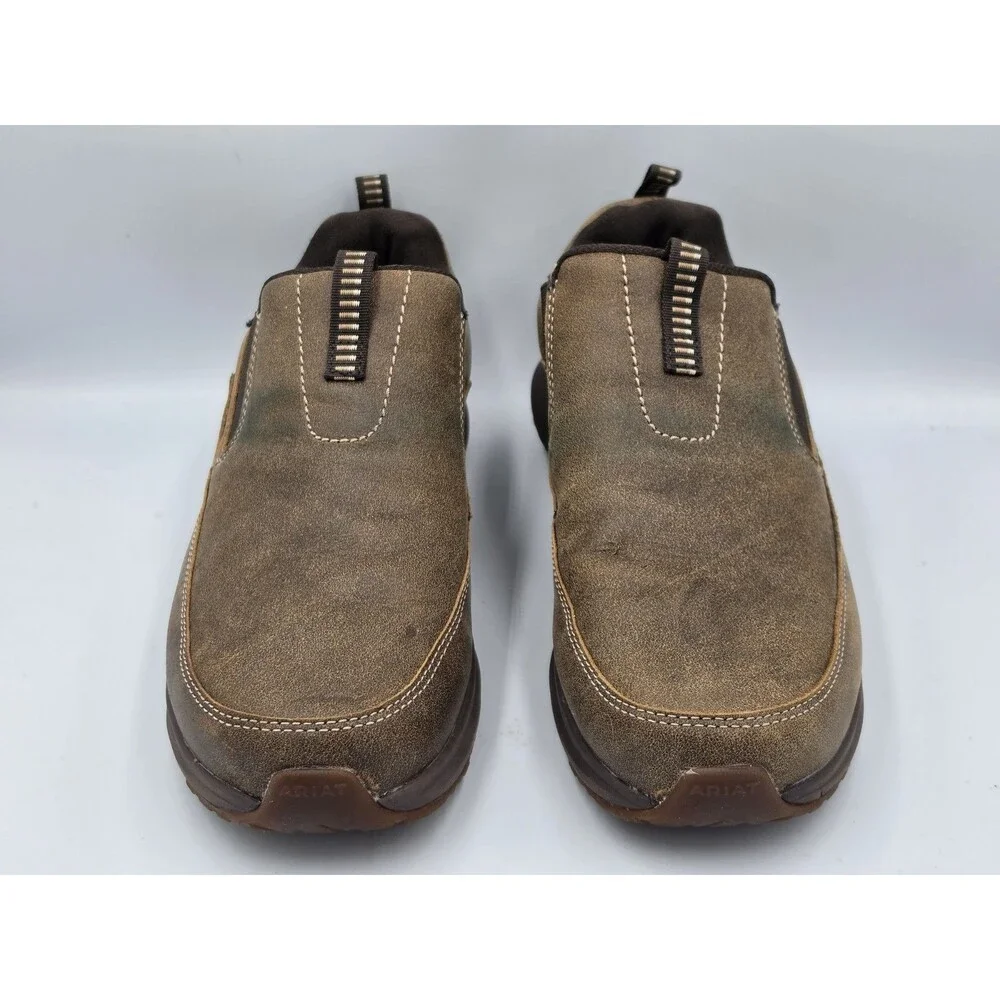 Ariat Men's Spitfire Leather Slip On Shoes Brushed Brown Leather Boot Size 12 EE